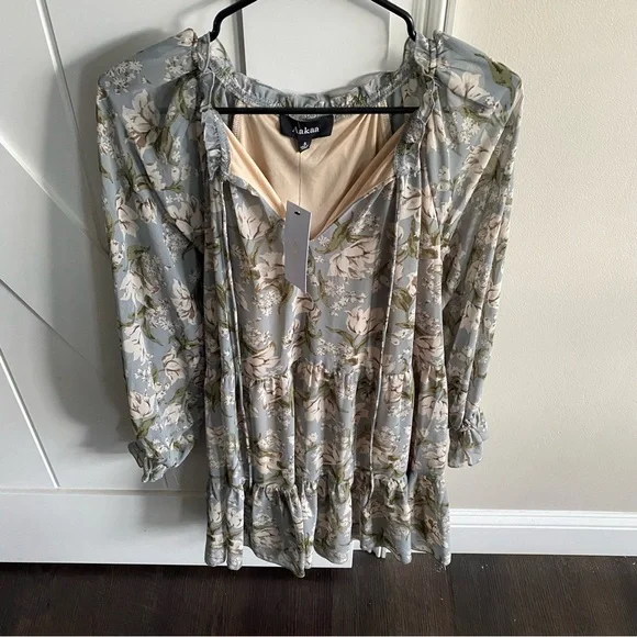 aakaa blue floral dress Aakaa Halter Braid Neck Strap Backless Belted Jumpsuit Medium